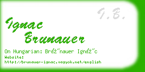 ignac brunauer business card